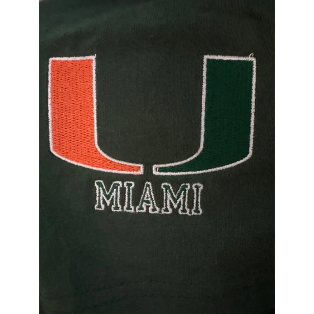 Vintage Champion University Of Miami Athletic Shorts Green cotton size medium - Image 3