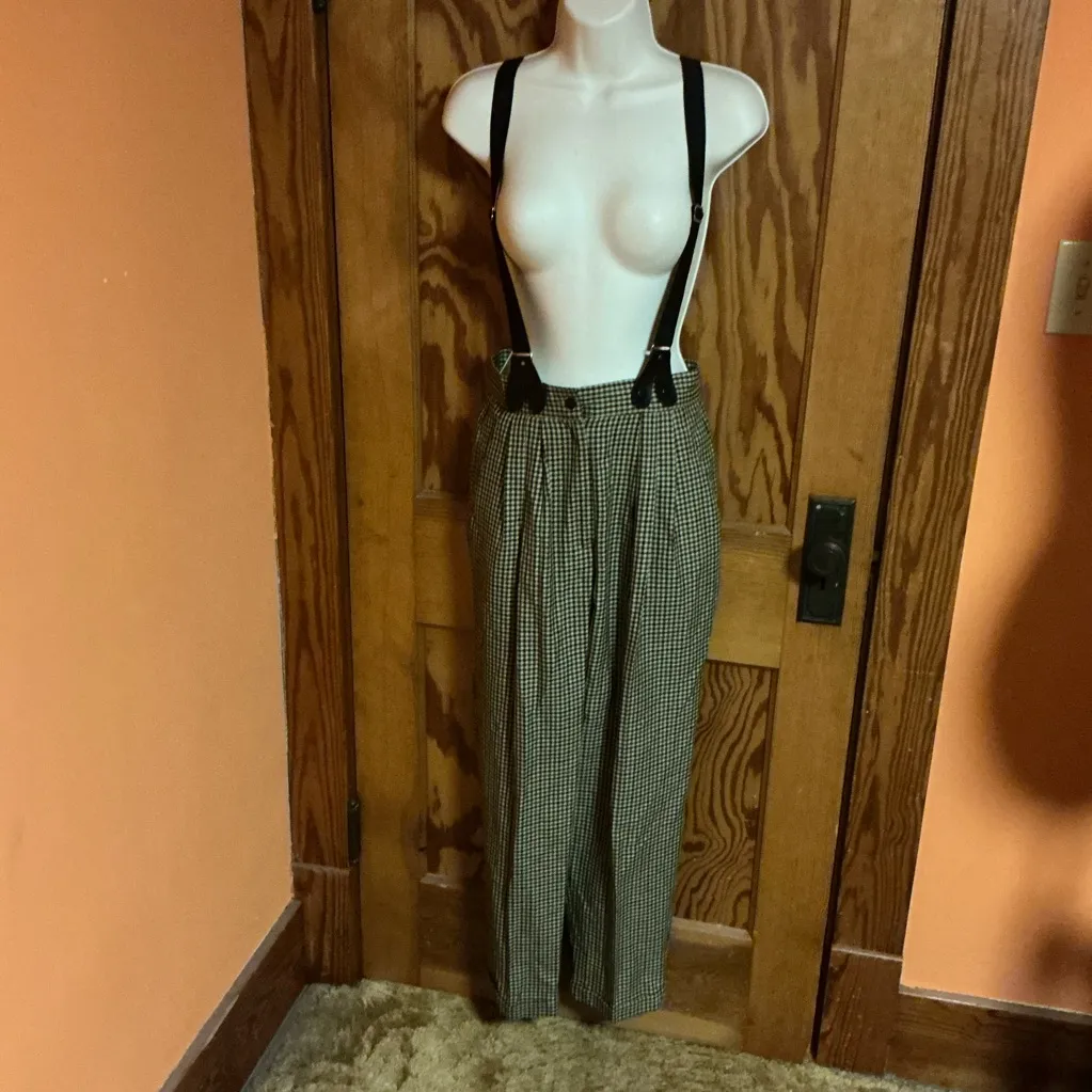 Vtg 80s smarty pants NY plaid suspender pants Size undefined - Image 13