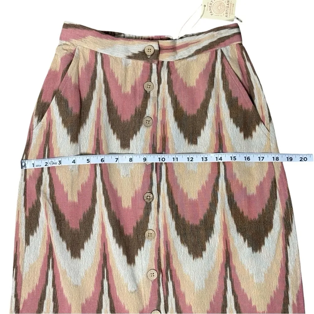 NWT Faherty Whitley Skirt Small Desert Ikat Artisan Midi Pockets Boho Style - Image 10