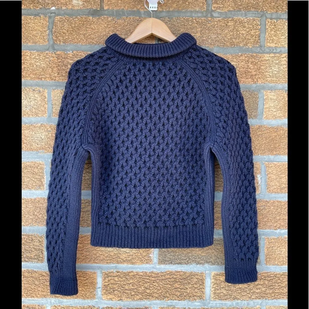 Carven boxy cable wool sweater small Blue - Image 4