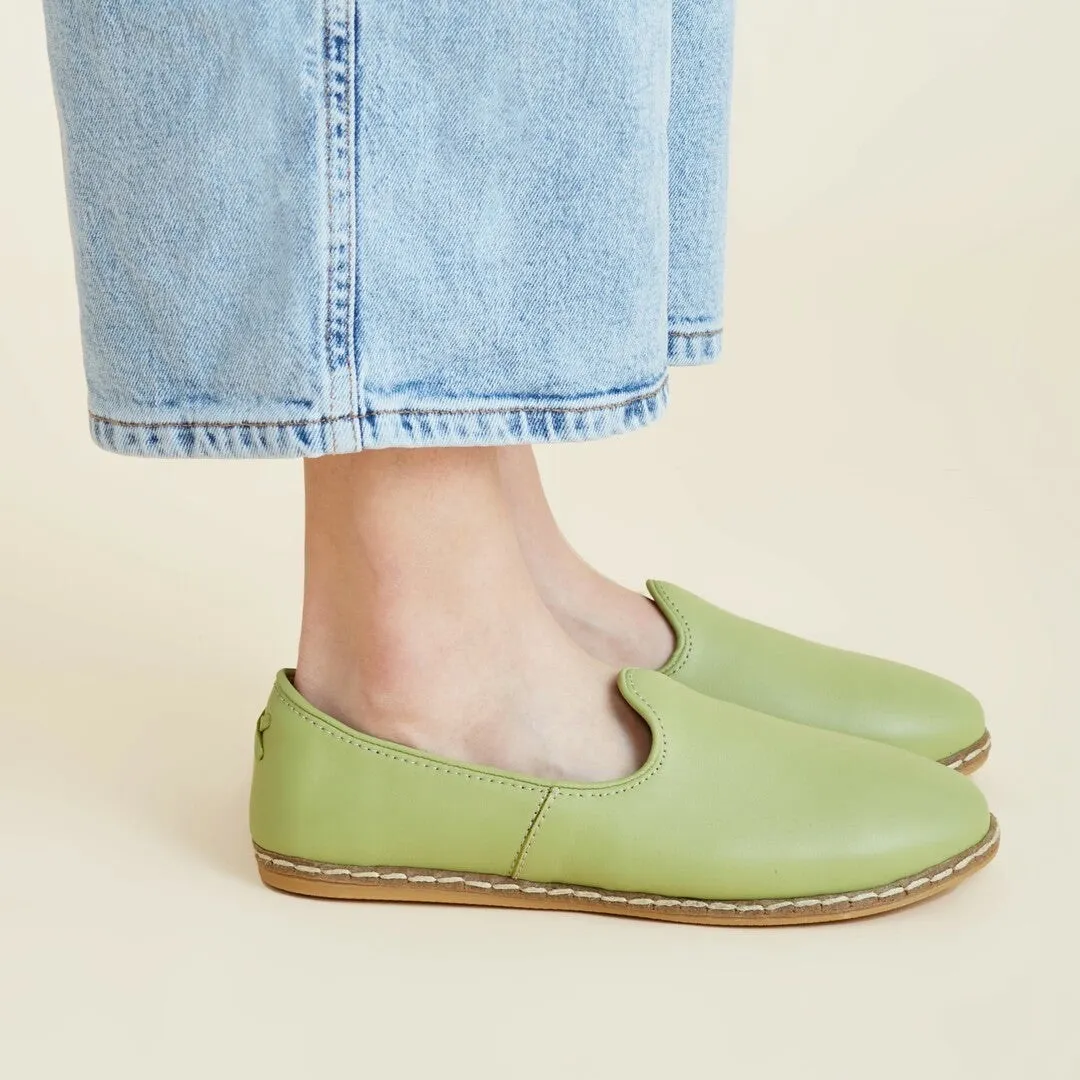 CHARIX pistachio Green Leather Slip On Loafer Flats Shoes Women Size 38 - Image 12