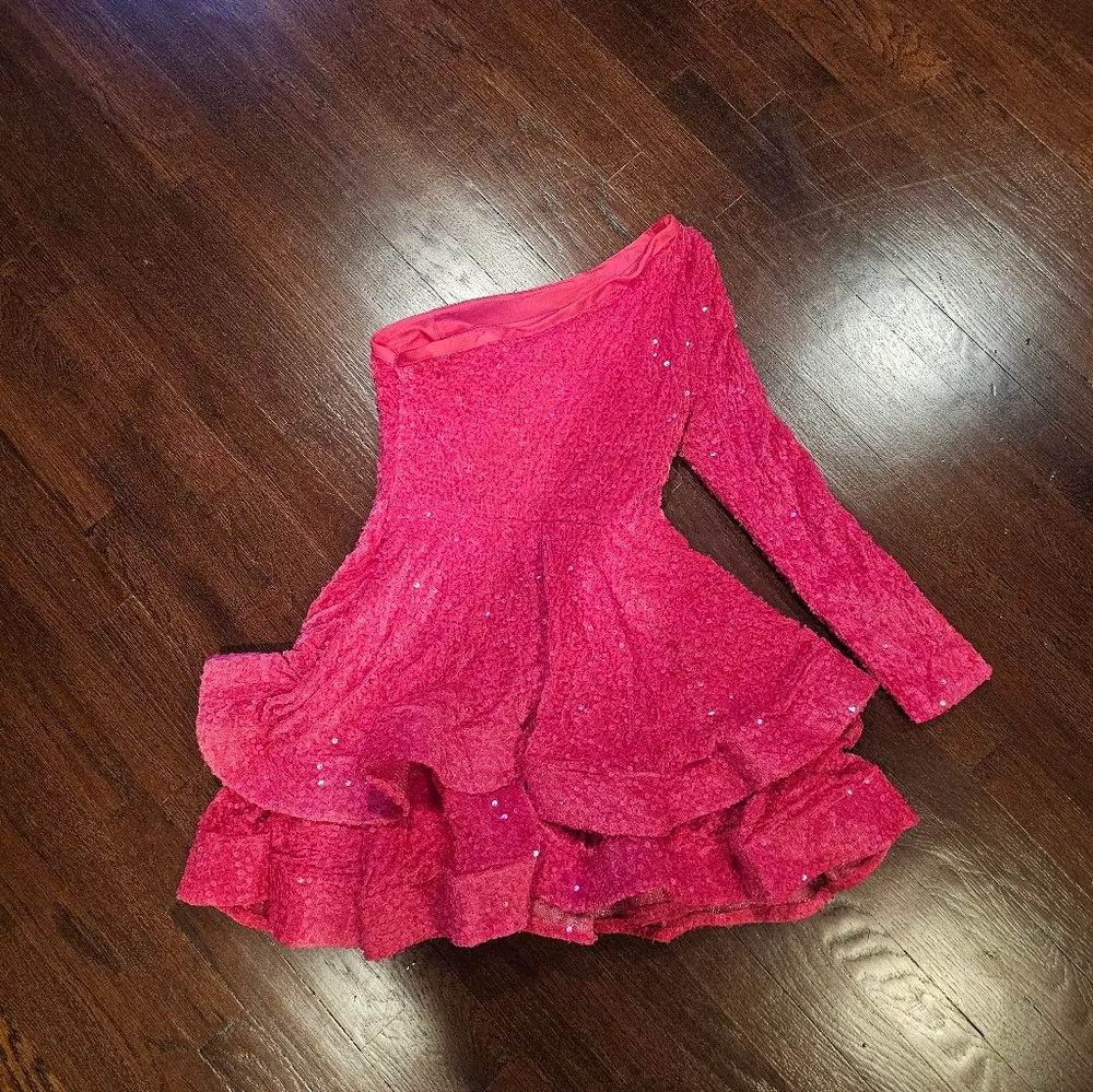 OFEECHUN Women's One Shoulder Sequin Homecoming Dress Short Sparkly Layered Long - Image 9