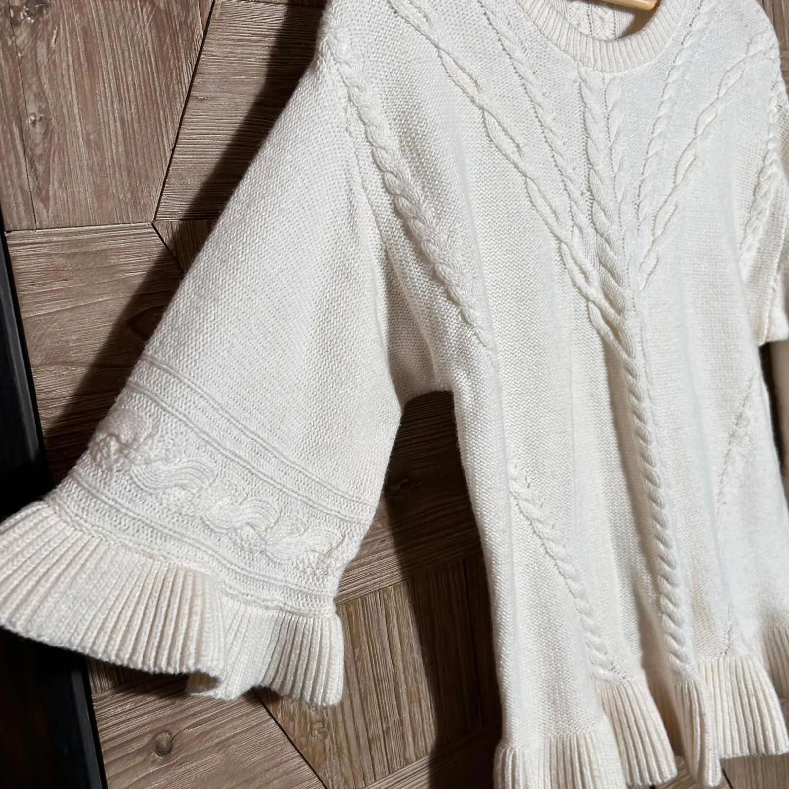 Kate Spade Womens Cream Knit Sweater Size M Wool / Cashmere Fairycore - Image 3