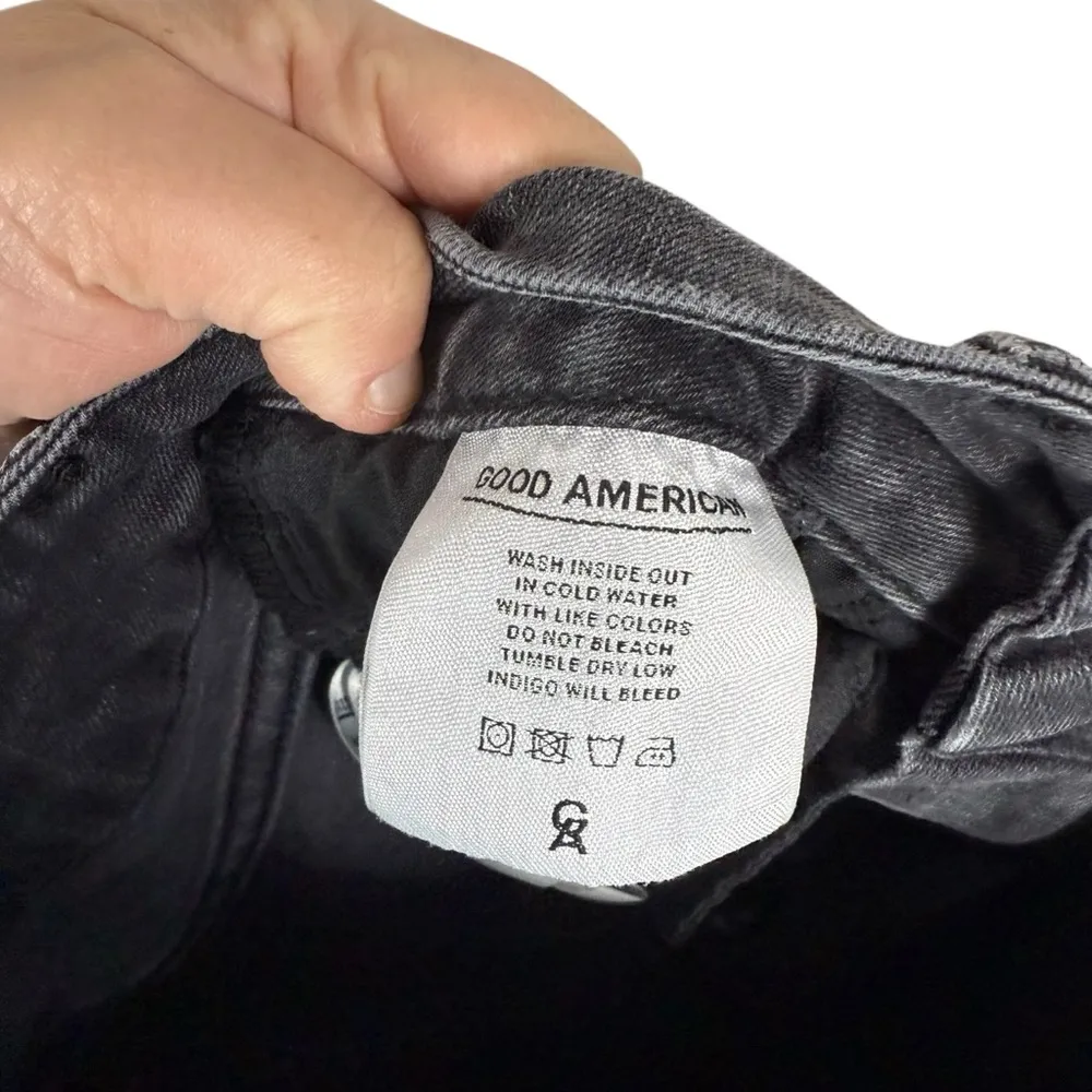 Good American Women’s Good Waist Distressed Ankle Jeans in Black Size 26 - Image 12