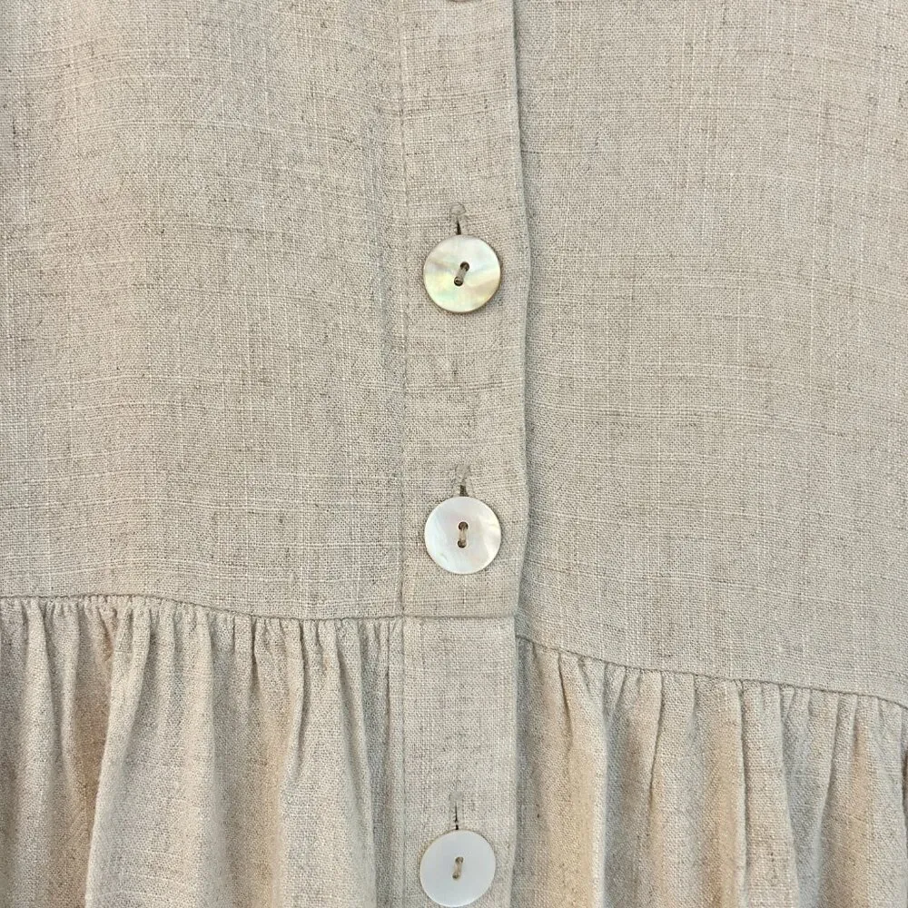 Princess Polly The Sandy Mini Oversized Dress Natural Lower Impact Size S/M - Image 8