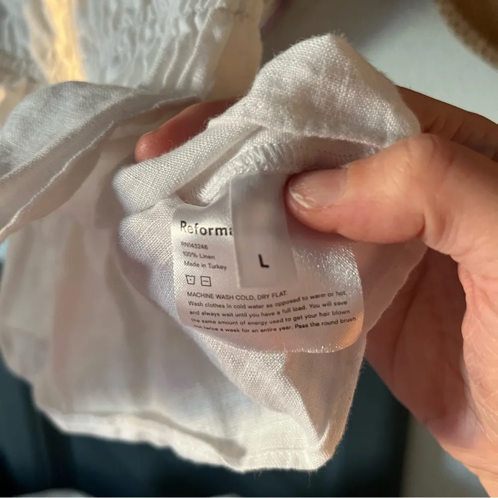 White Reformation Ellie ruffle top - Image 5