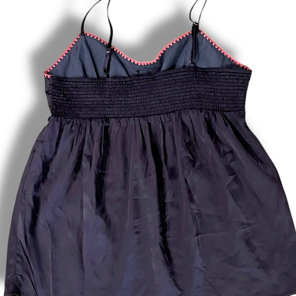Vintage Y2K Charlotte Russe Cami Women Satin Babydoll Embroidered Crossstitch M - Image 2