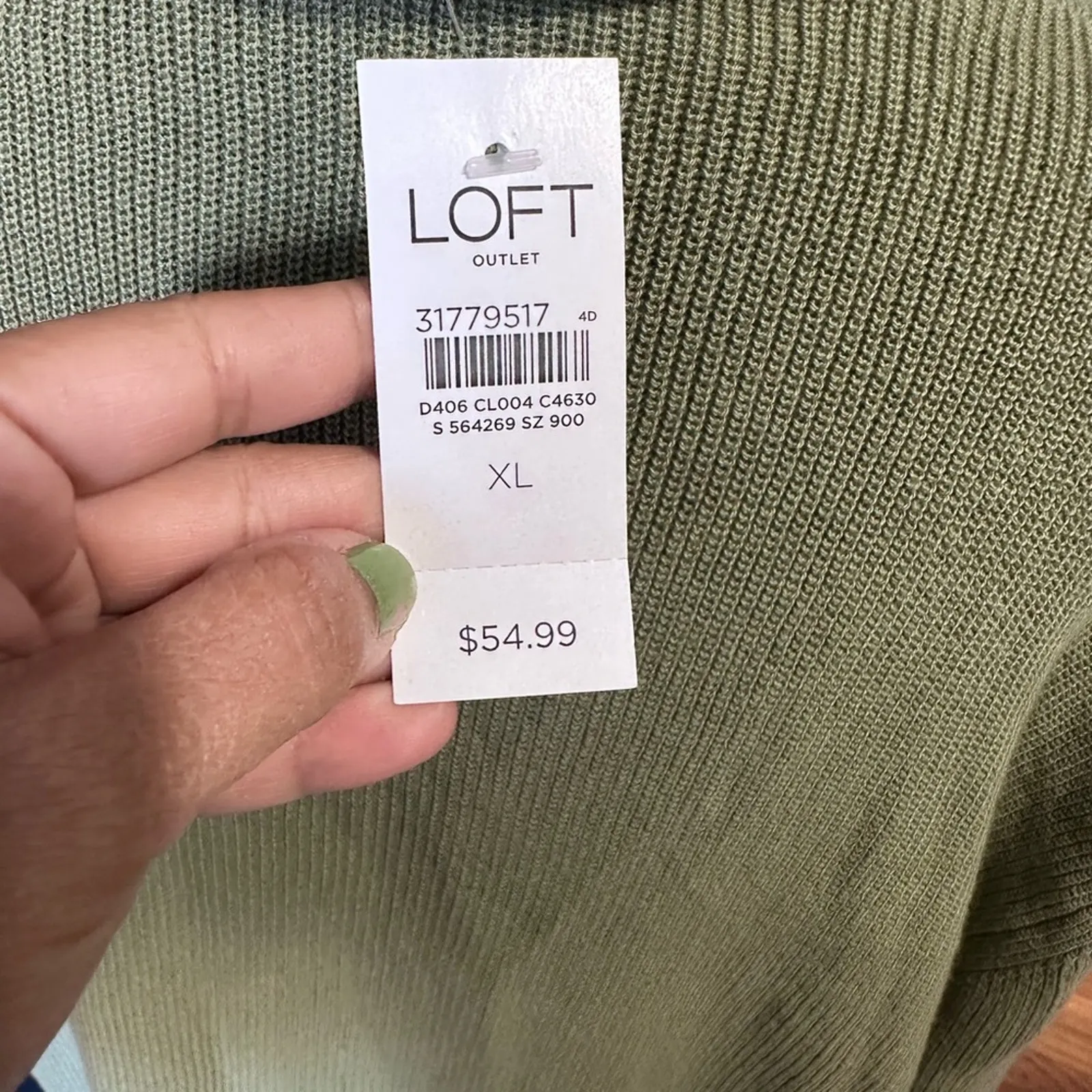 Loft Outlet Green Open Drape Cardigan – Women’s Lightweight Sweater - Image 3