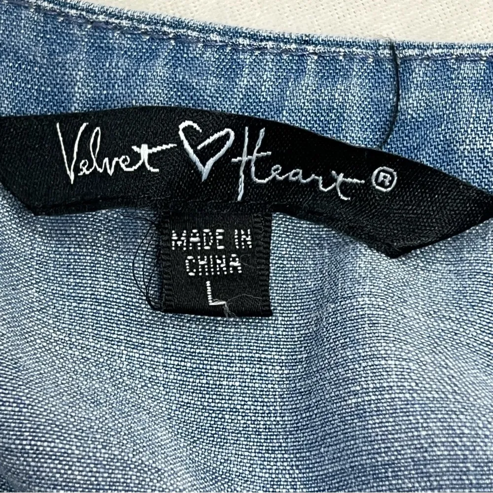 Velvet Heart large Tencel Chambray Tunic Dress w/pockets cold shoulder - Image 7