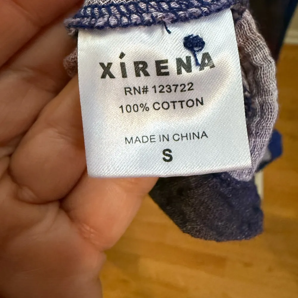 XIRENA Persephone Long Sleeve Midi Dress in Celestial Blue Multi Size Small Purple - Image 11