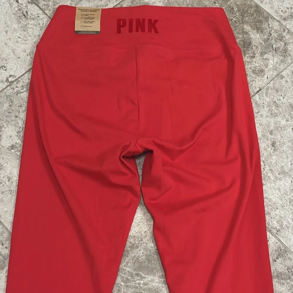 PINK by Victoria’s Secret High Waisted Full Length Ruched V Leggings Red… - Image 10