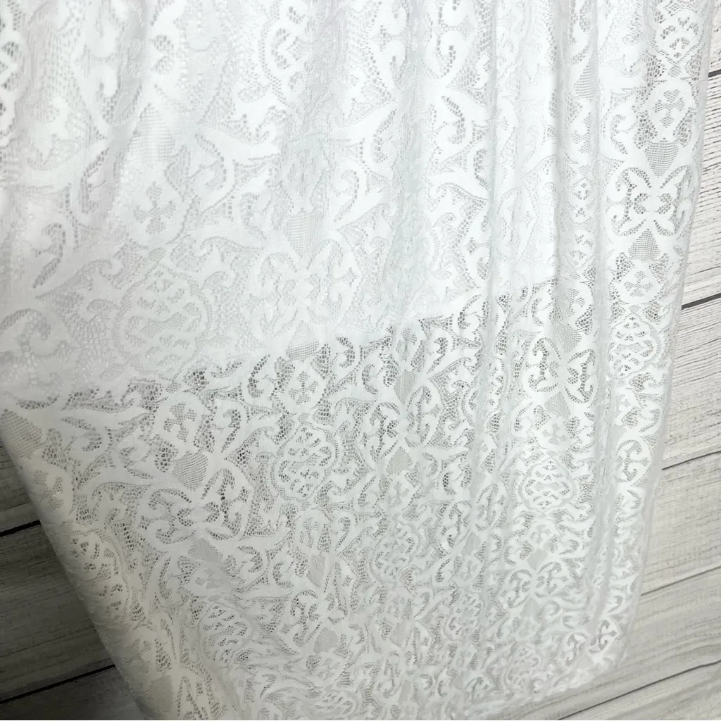 As U Wish White Lace Boho Racerback Sleeveless High Low Maxi Dress Size Medium - Image 4