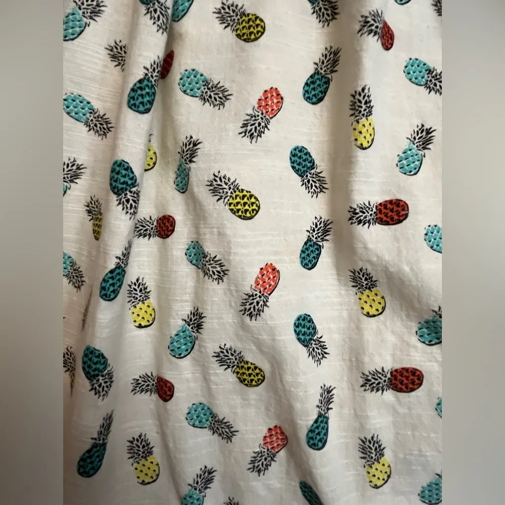 Cooperative Womens Dress Ivory Pineapple Print Cutout Criss Cross X Back - Image 5