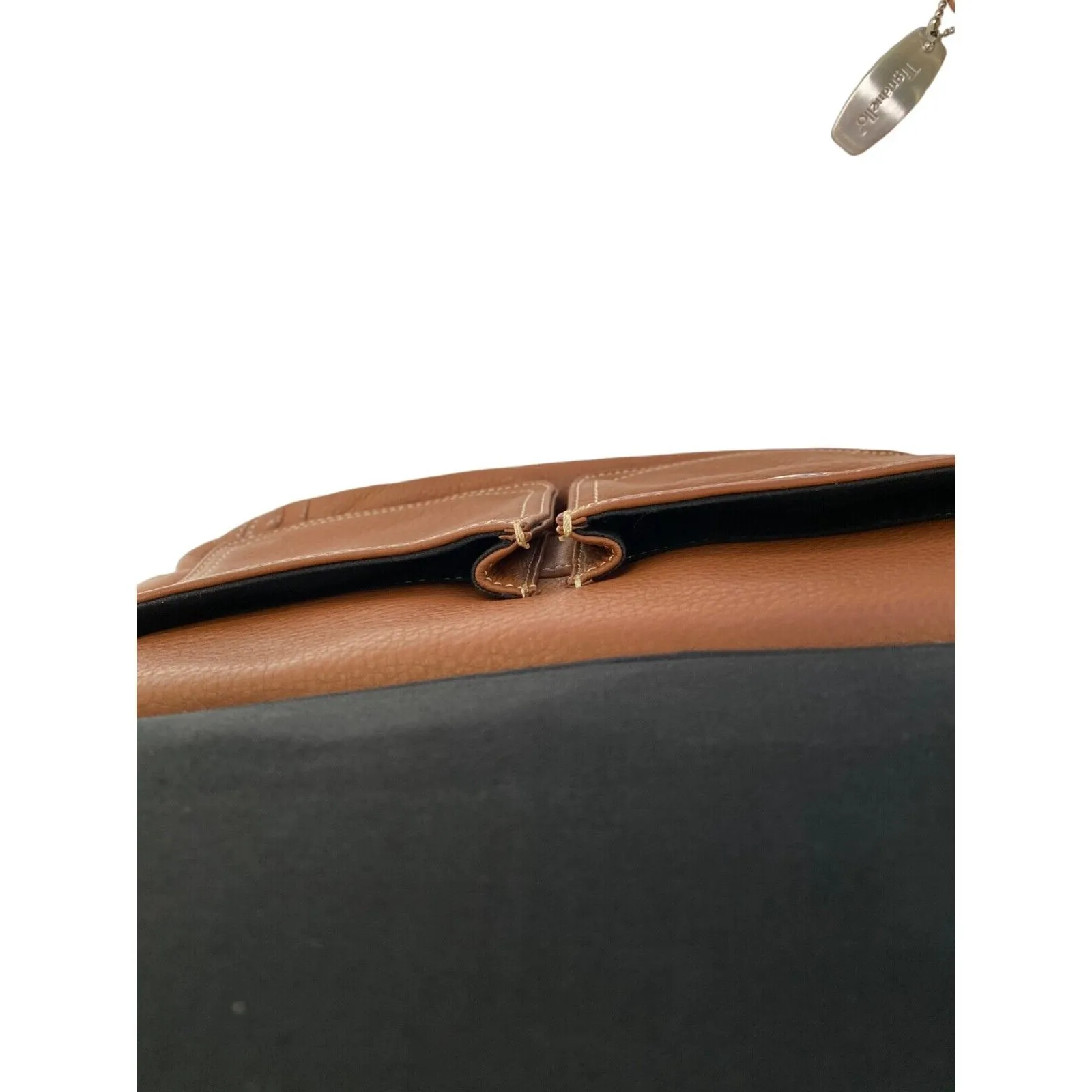 Tignanello Genuine Camel Soft Leather Handbag Crossbody Shoulder Pockets Purse Brown - Image 8