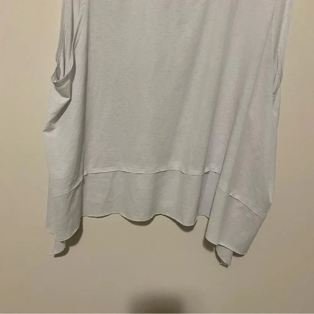 Free People Movement Sheer White Flowy Tank Large - Image 4