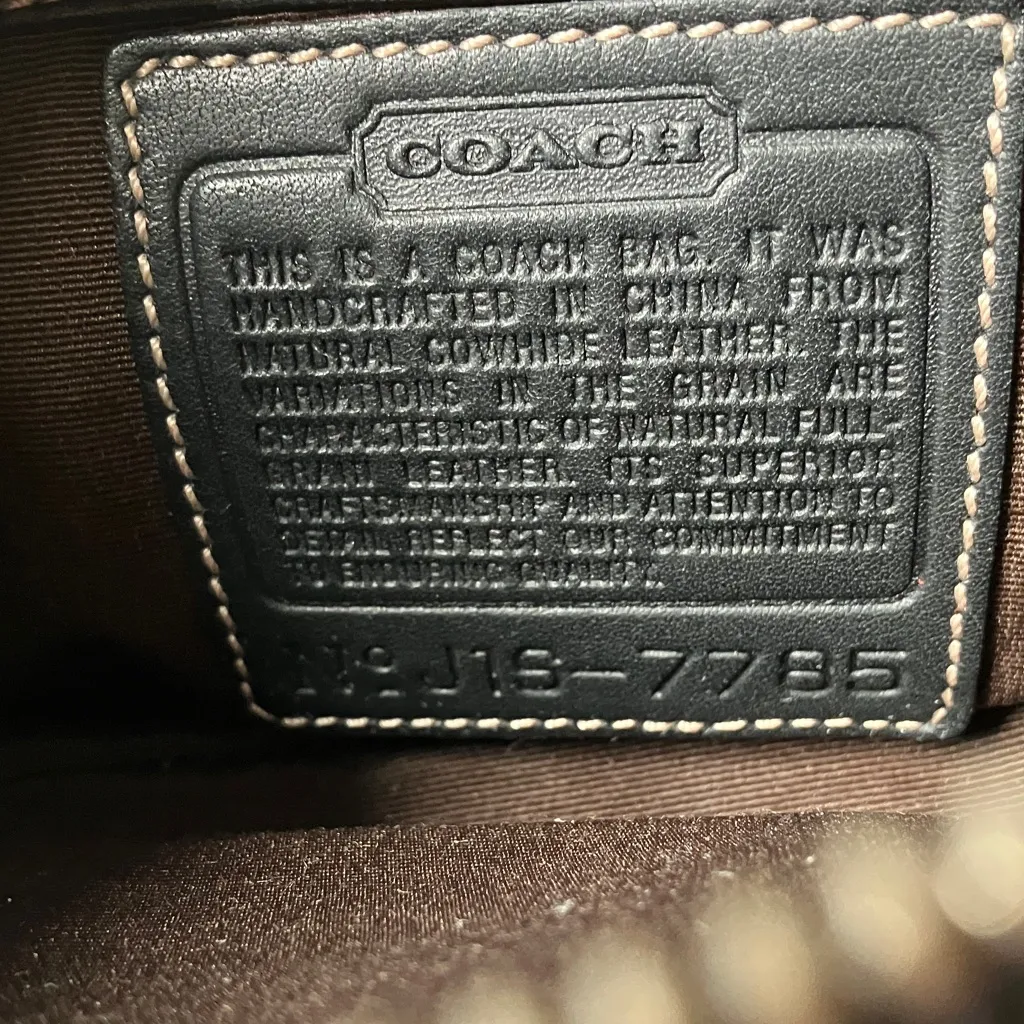 Coach: Black Hampton (7785) Leather Demi Bag- Mini - Image 2