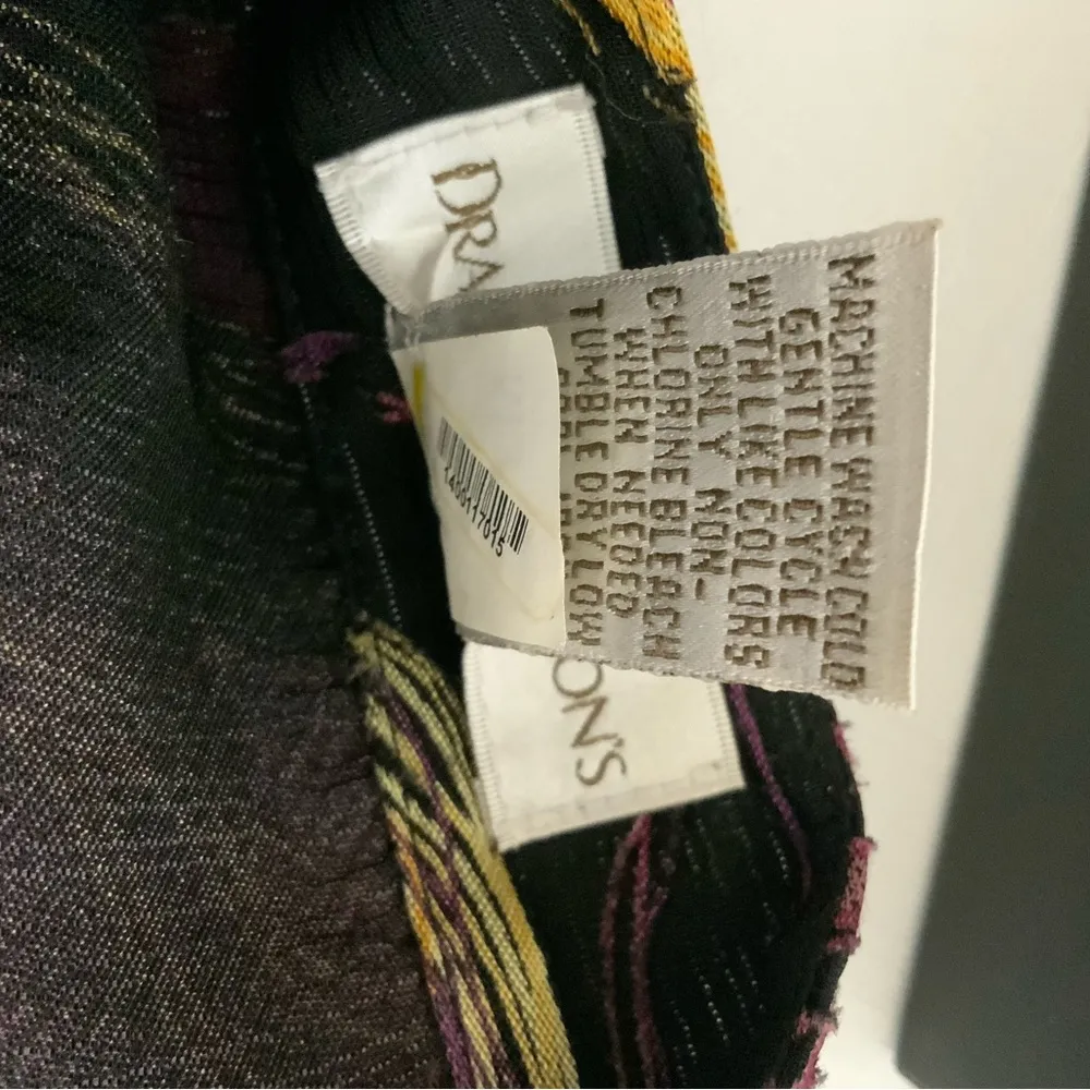 Draper’s & Damon’s Wine & Black Sheer Contemporary Groovy Retro Button Blouse S - Image 11