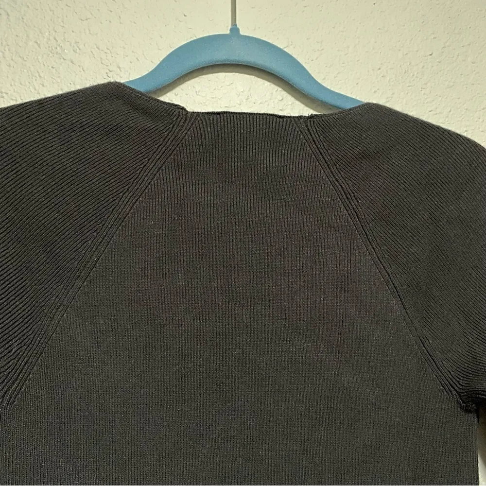 House of Harlow 1960 Black Ribbed Knit Blouse - Image 6