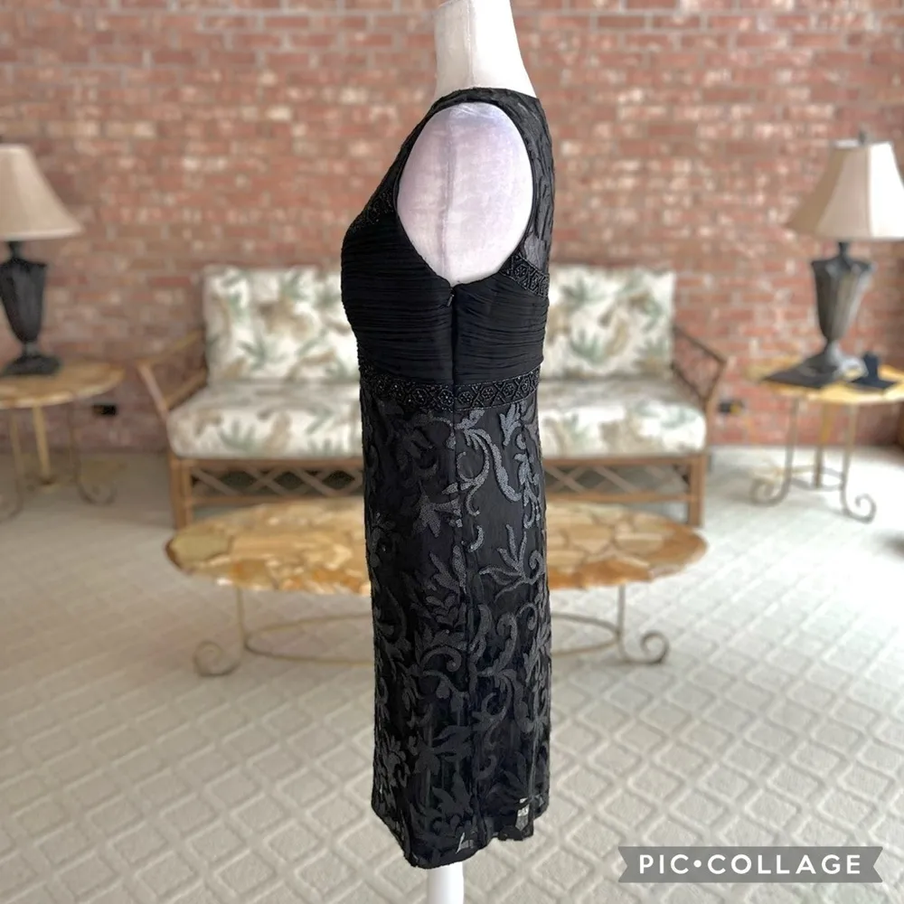 Sue Wong Nocturne Dress 6 Black Sequin Mesh Illusion Cocktail NWT - Image 8