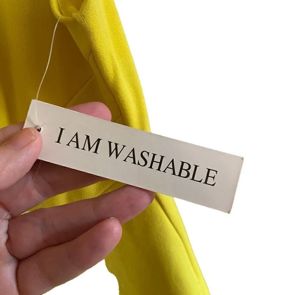 Shelby & Palmer NEW yellowish green Form fitting dress pleated washable size 6 - Image 2