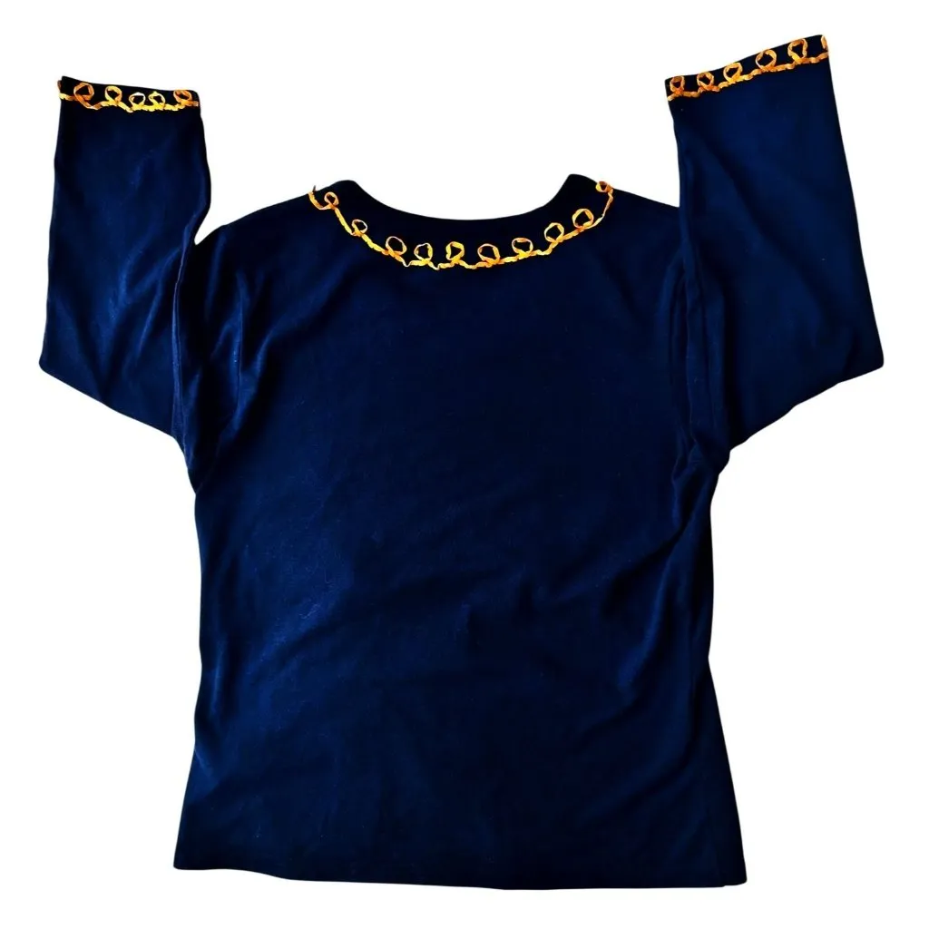 VTG Jack B Quick Jack O Lantern Top Small Halloween Black Embellished Applique Size undefined - Image 9