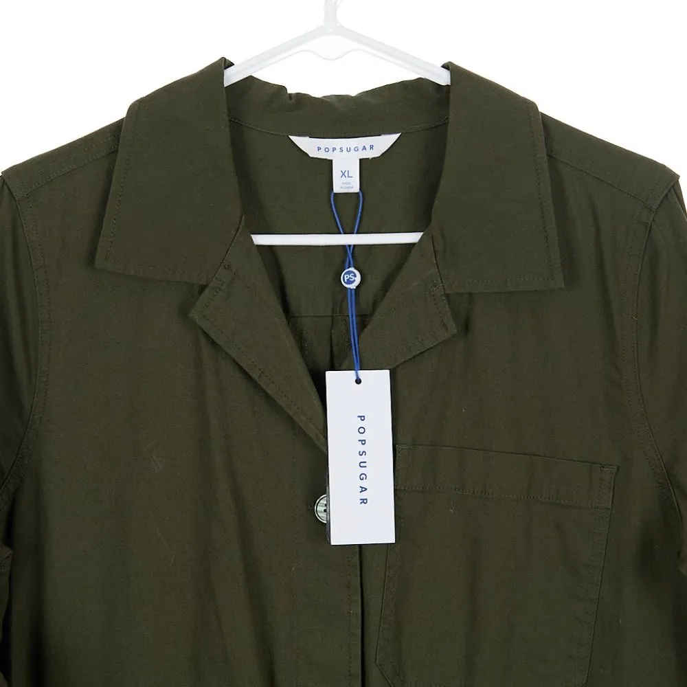 PopSugar Button Front Romper Green XL NWT - Image 2
