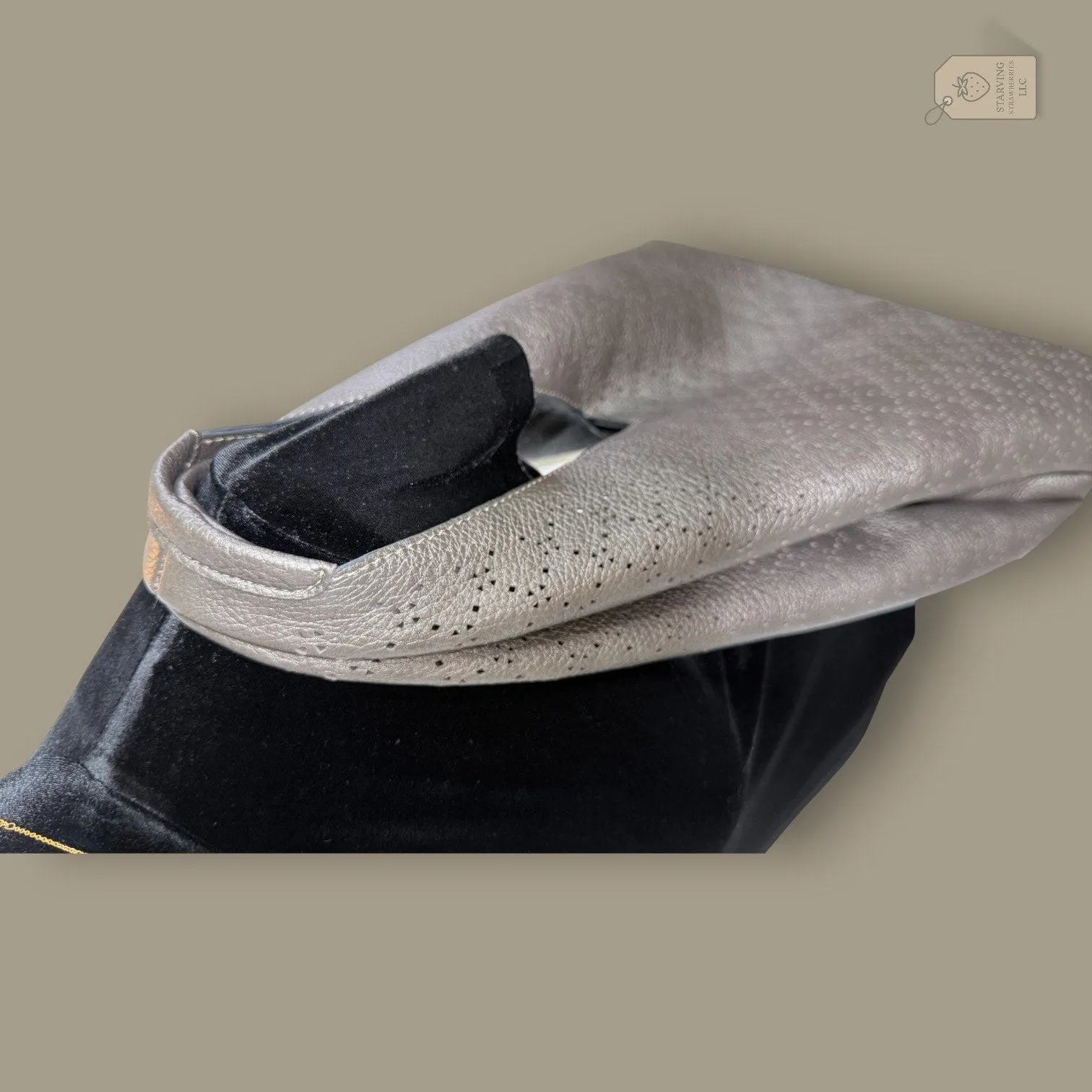 Montana West Metallic Silver Perforated Slouchy Hobo Bag & Wallet 2pc Set - Image 3