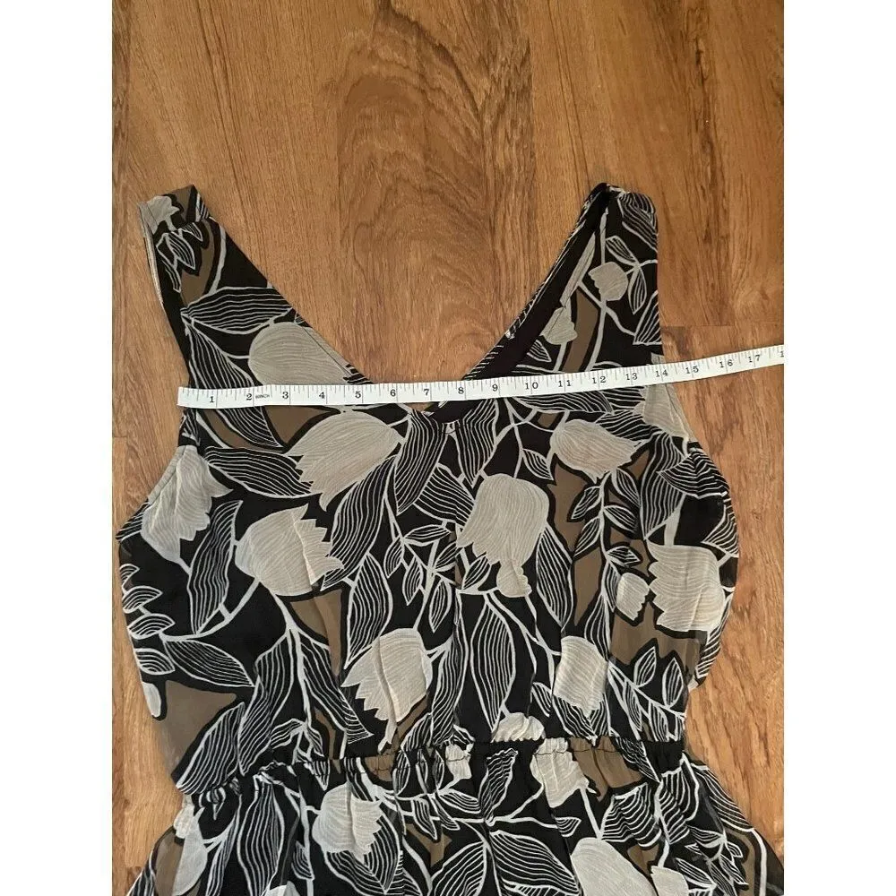 Gorgeous womens 100% Silk Floral Maci Dress Sz L Black Size L - Image 5