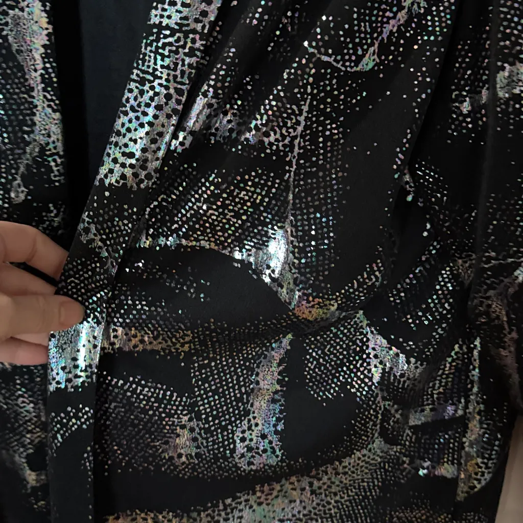 Vintage Black and Silver Patterned Jacket frankenwalder 40 - Image 3