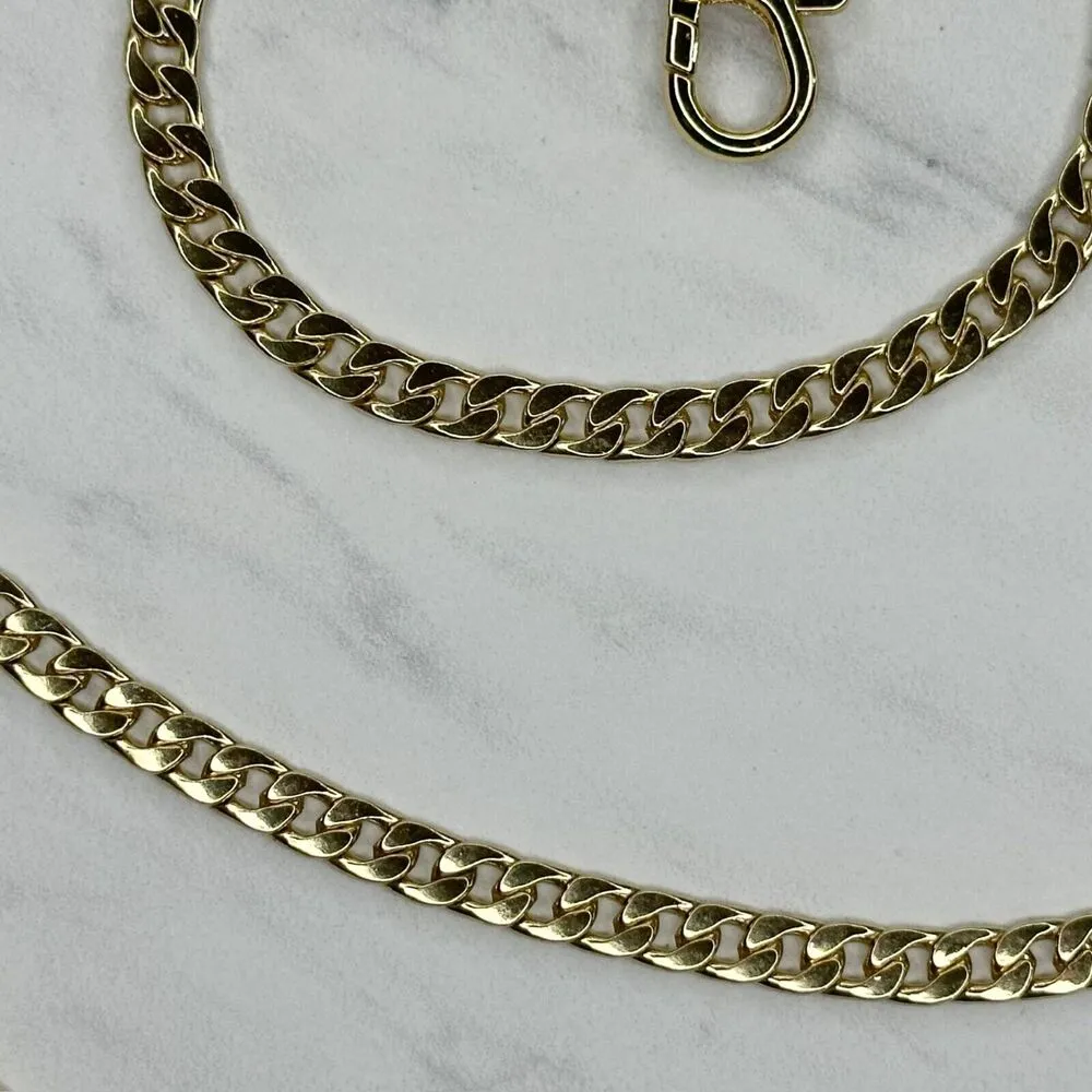 Gold Tone Skinny Flat Chain Link Purse Handbag Replacement Strap 46" ✨ - Image 7