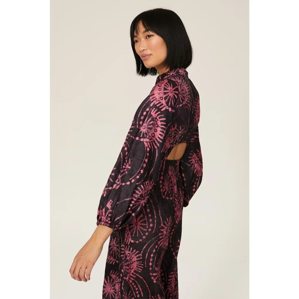 Kahindo Luo Tie Dye Black Pink Wide Leg V - Image 2