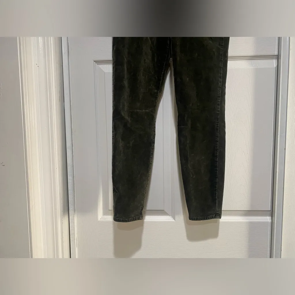 Lucky Brand AVA Super Skinny Women's 8/29 Green Soft Felt Fabric Pants Stretch - Image 2