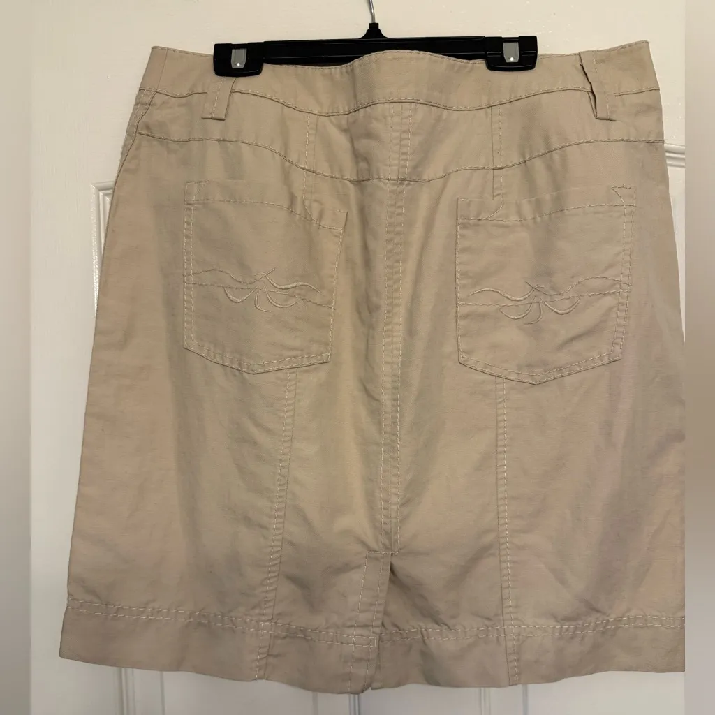 Marc Aurel Khaki Cotton Mini Skirt Tan Size 12 - Image 15