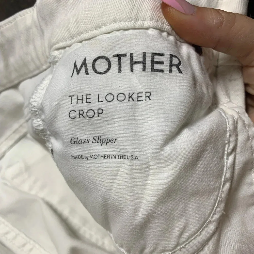 MOTHER The Looker Crop Jeans in Glass Slipper White Size 27 - Image 8