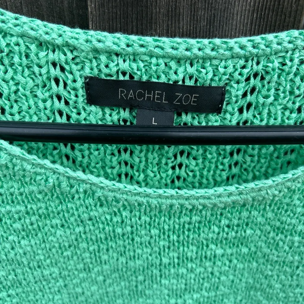 Rachel Zoe Mint Green Knit Top size Large - Image 3