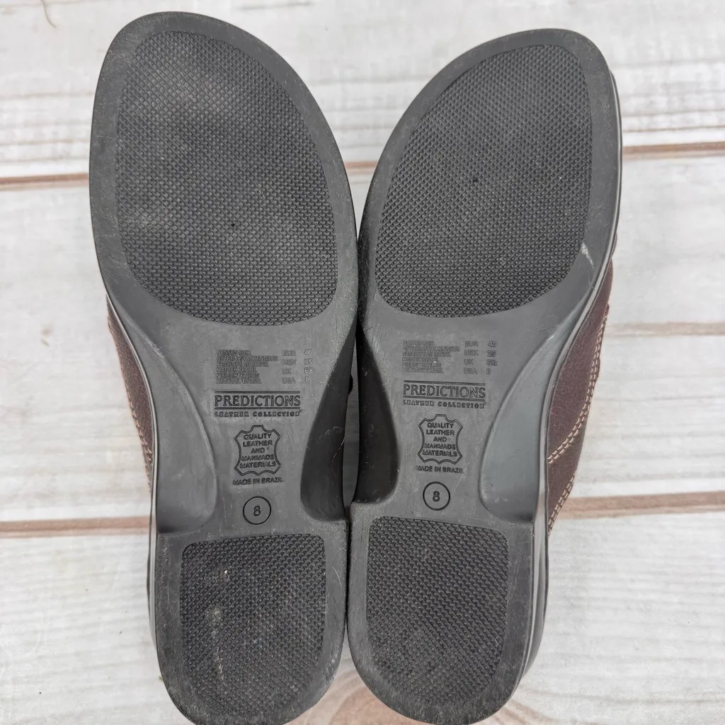 Predictions Brown Pebbled Genuine Leather Mules Shoes Vintage Y2K Made in Brazil - Image 9