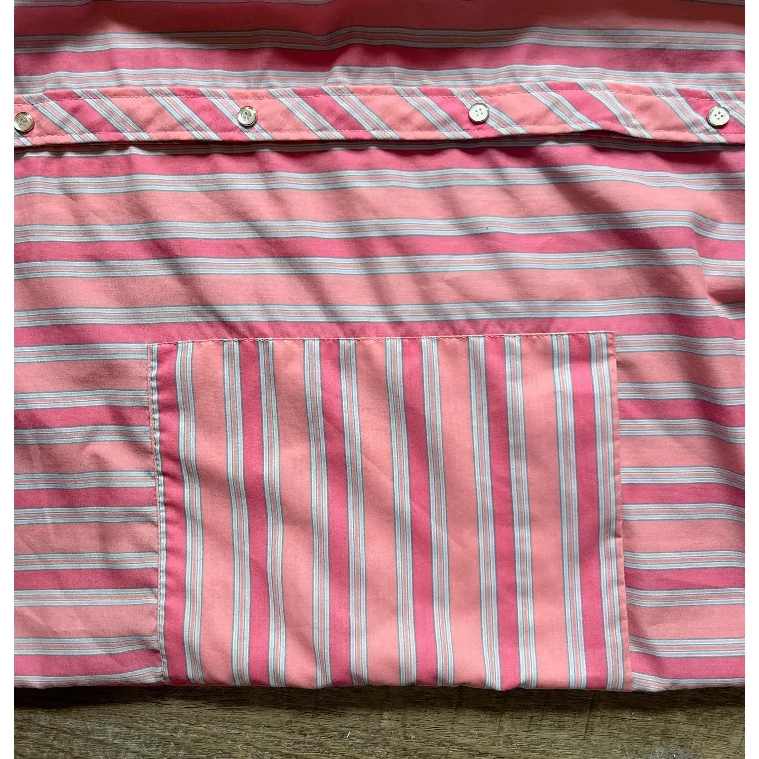 Vintage Pink striped House Coat Robe by Model Coat size M‎ Size M - Image 5