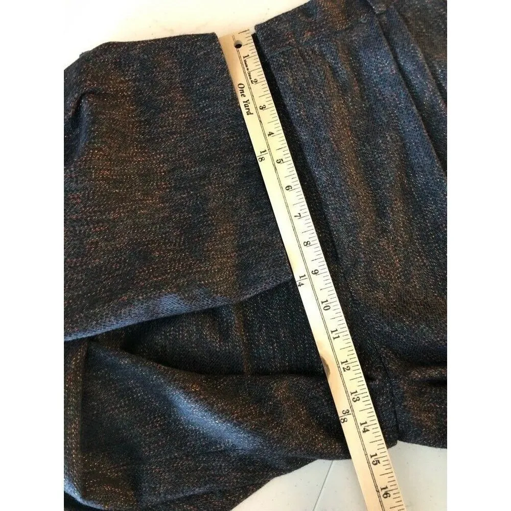 Ann Stevens Womens Pants Blue High Rise Pleated 12 - Image 5