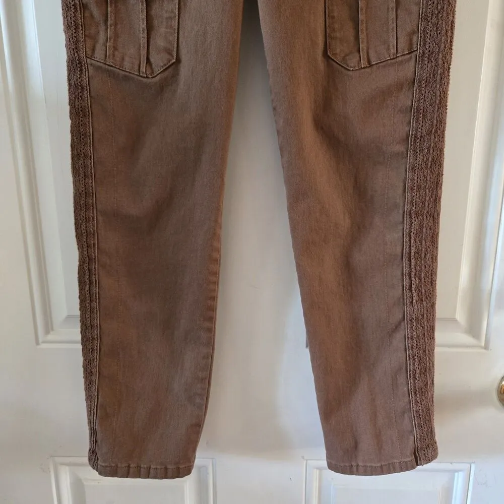 Democracy Ab Solution Brown Cargo Pants Women’s Size 6 Utility Slim Fit Boho - Image 4