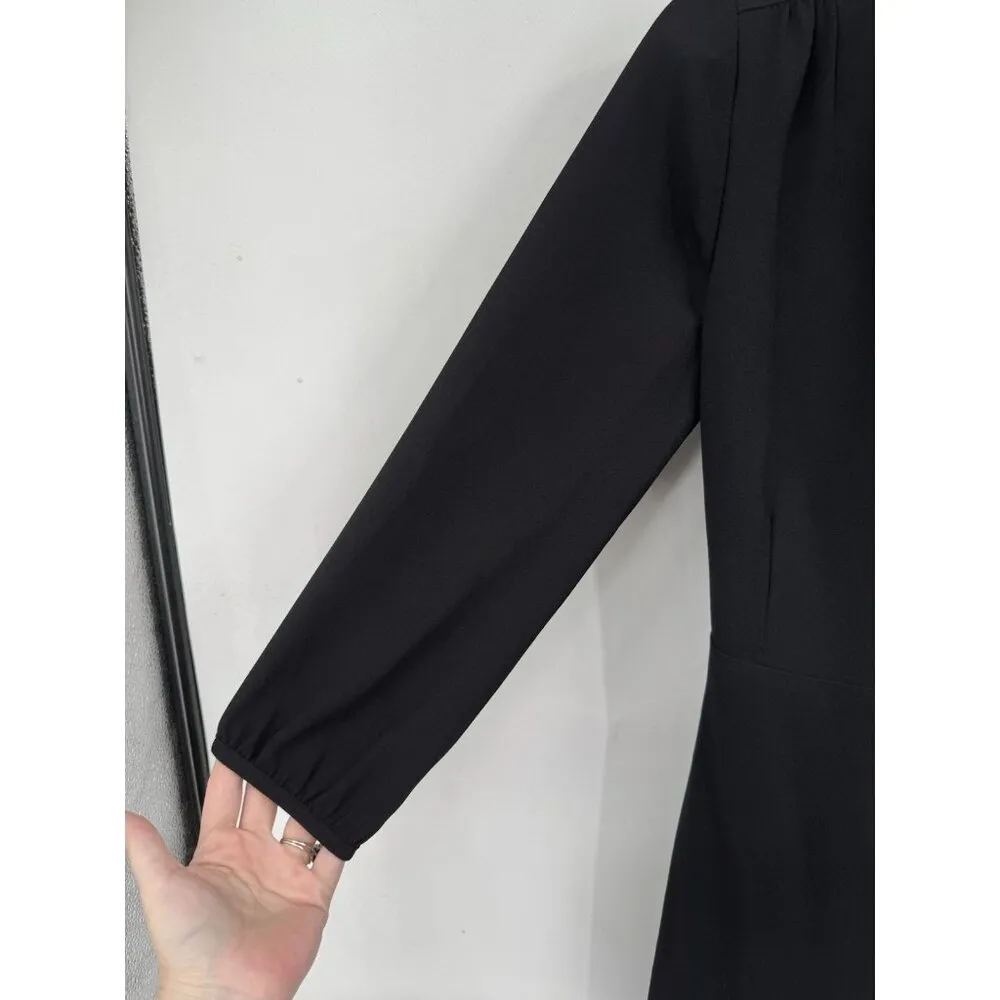 J.‎ Crew 365 Crepe Wrap Mini Dress Women 2 Black NEW Formal Business Office - Image 10