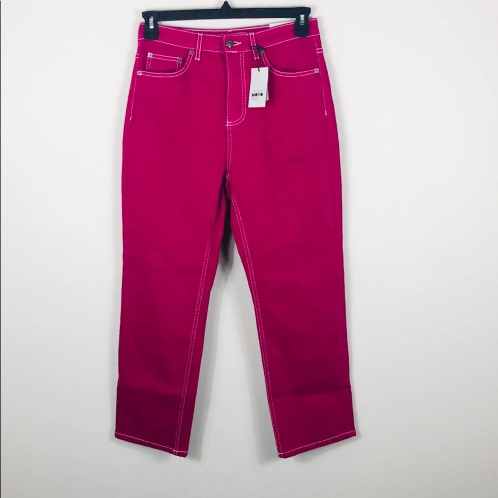 TopShop Moto Jeans Cassis Straight Leg - Image 6