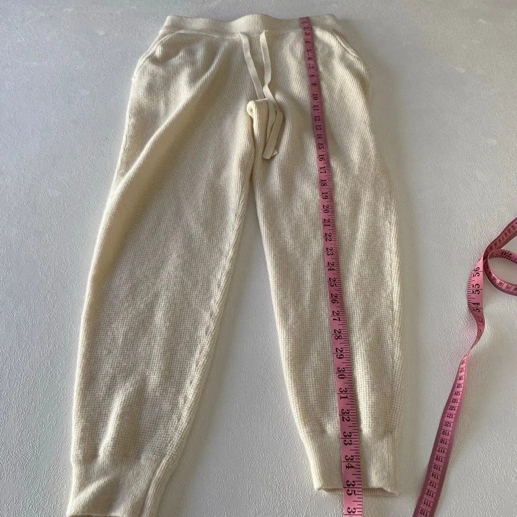 Madewell Knit Joggers Women’s Small – Cream Cozy Lounge Pants Drawstring Waist - Image 12