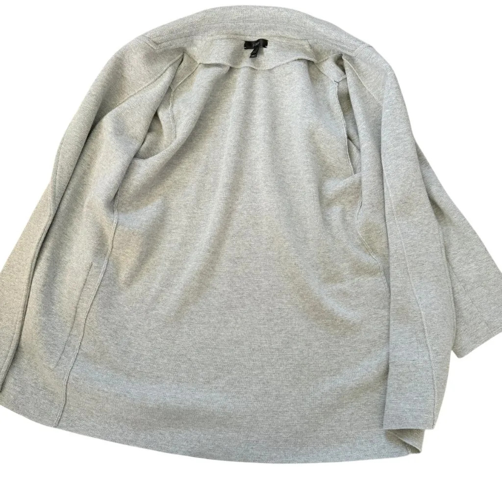 J. Crew light gray long sleeve collared open cardigan sweater jacket size small - Image 6