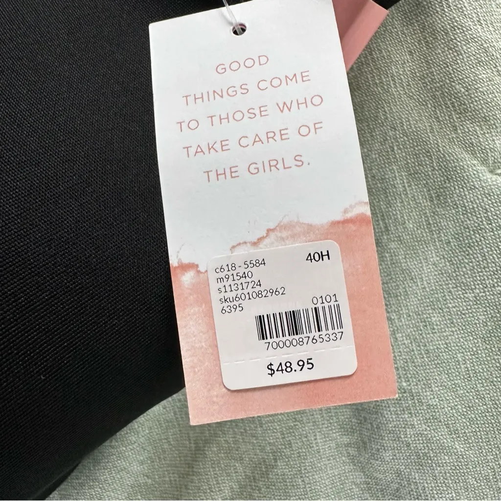 Lane Bryant Cacique Comfort Bliss Lightly Lined Full Coverage Black Bra 40H NWT - Image 5