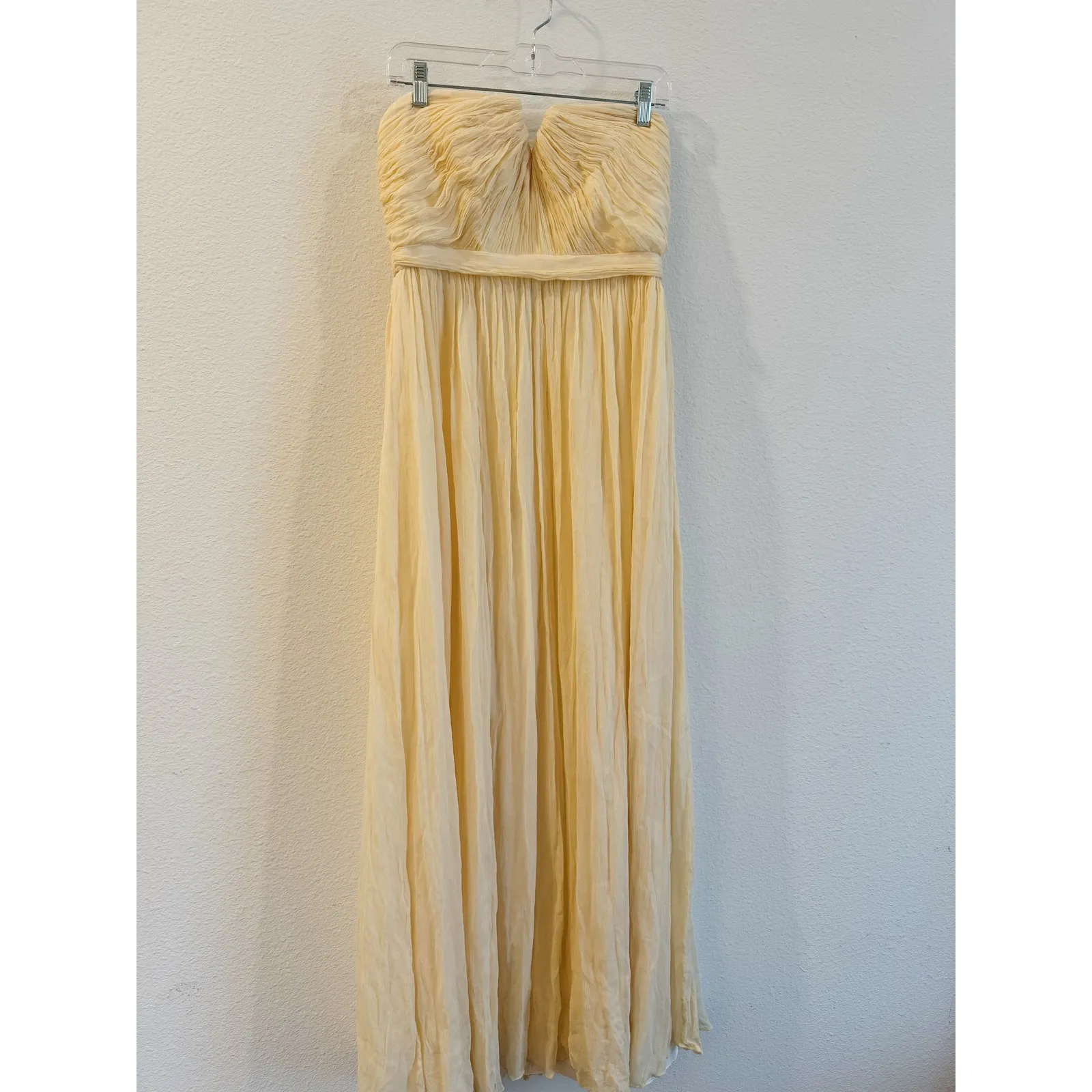 J.Crew Strapless Silk Arabelle Gown Pale Cream Butter Yellow Size 10 - Image 3