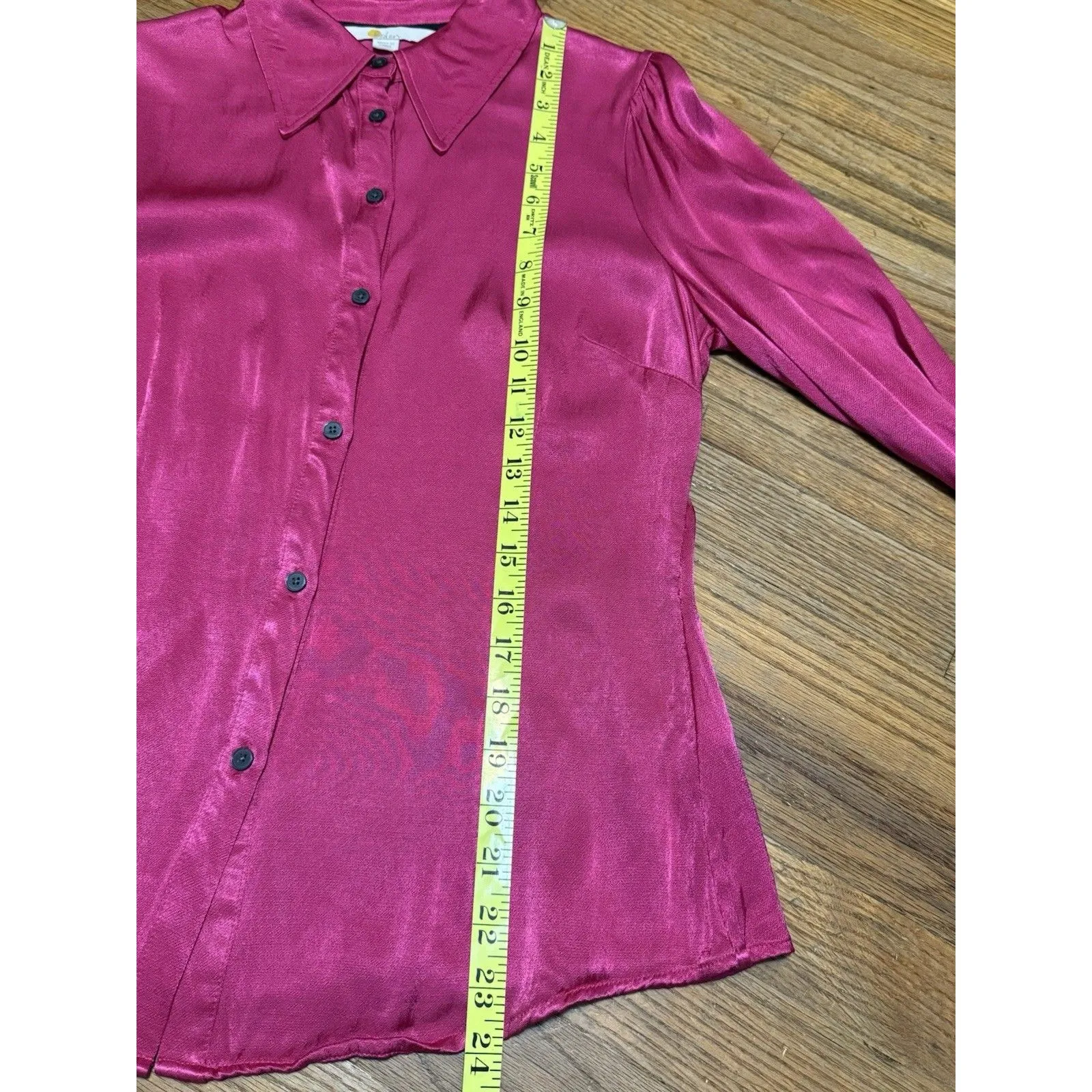 Boden Dart Viscose Satin Detail Fitted Long Sleeve Blouse Shirt Pink Size 6R - Image 14
