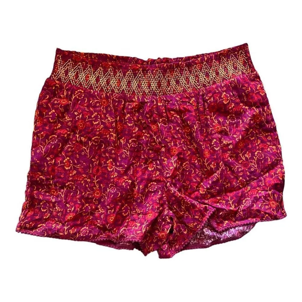 New Womens Matilda Jane Enchanted Garden Smocked Hawaiian Lei Printed Shorts - L - Image 3