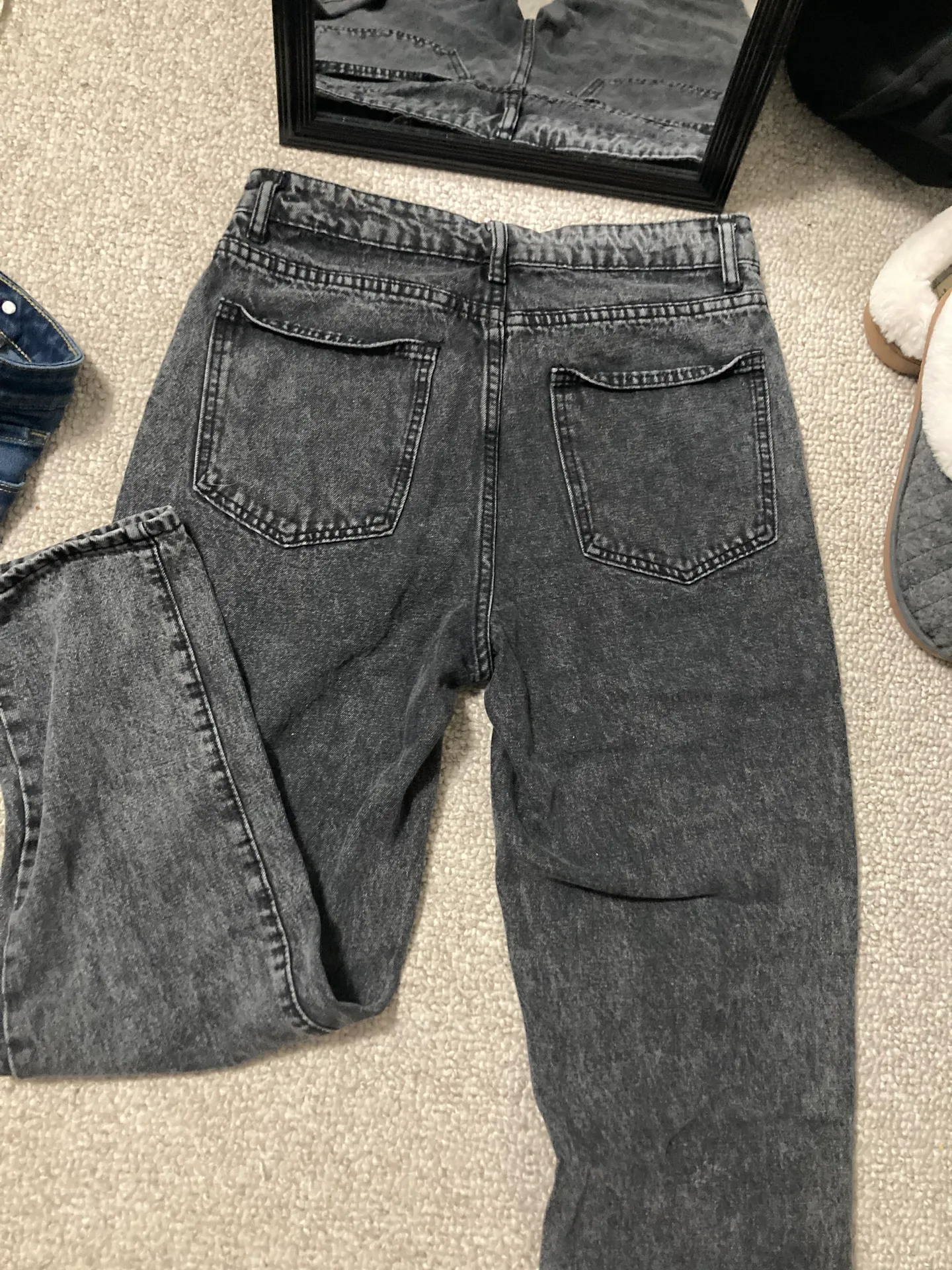 Romwe Dark grey distressed jeans - Image 2