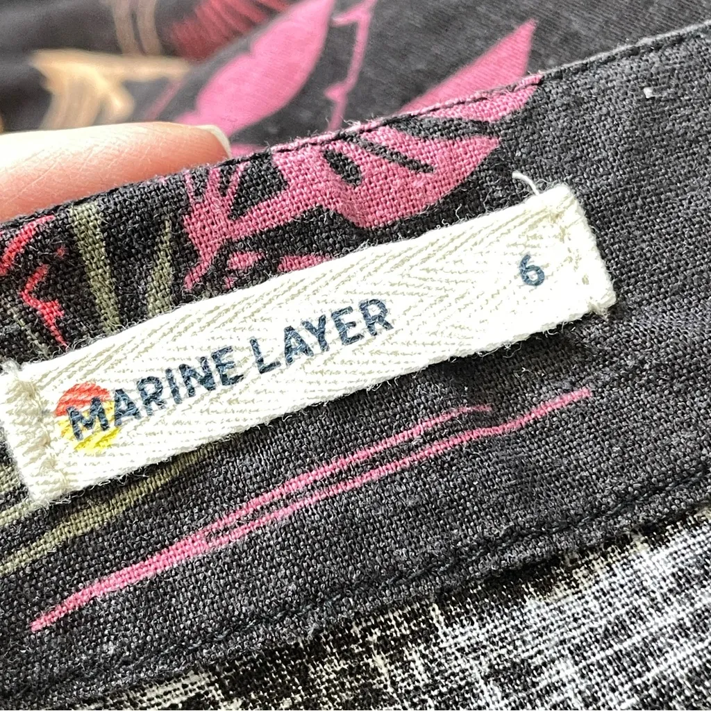 Marine Layer Skirt hemp midi beach wizard print womens Black (size 6) vacation - Image 2