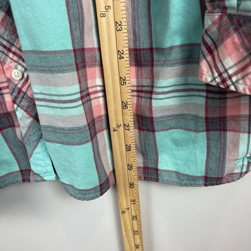 Talbots Shirt Womens 3X Multi Plaid Long Sleeve Button Front Classic Preppy Work - Image 8
